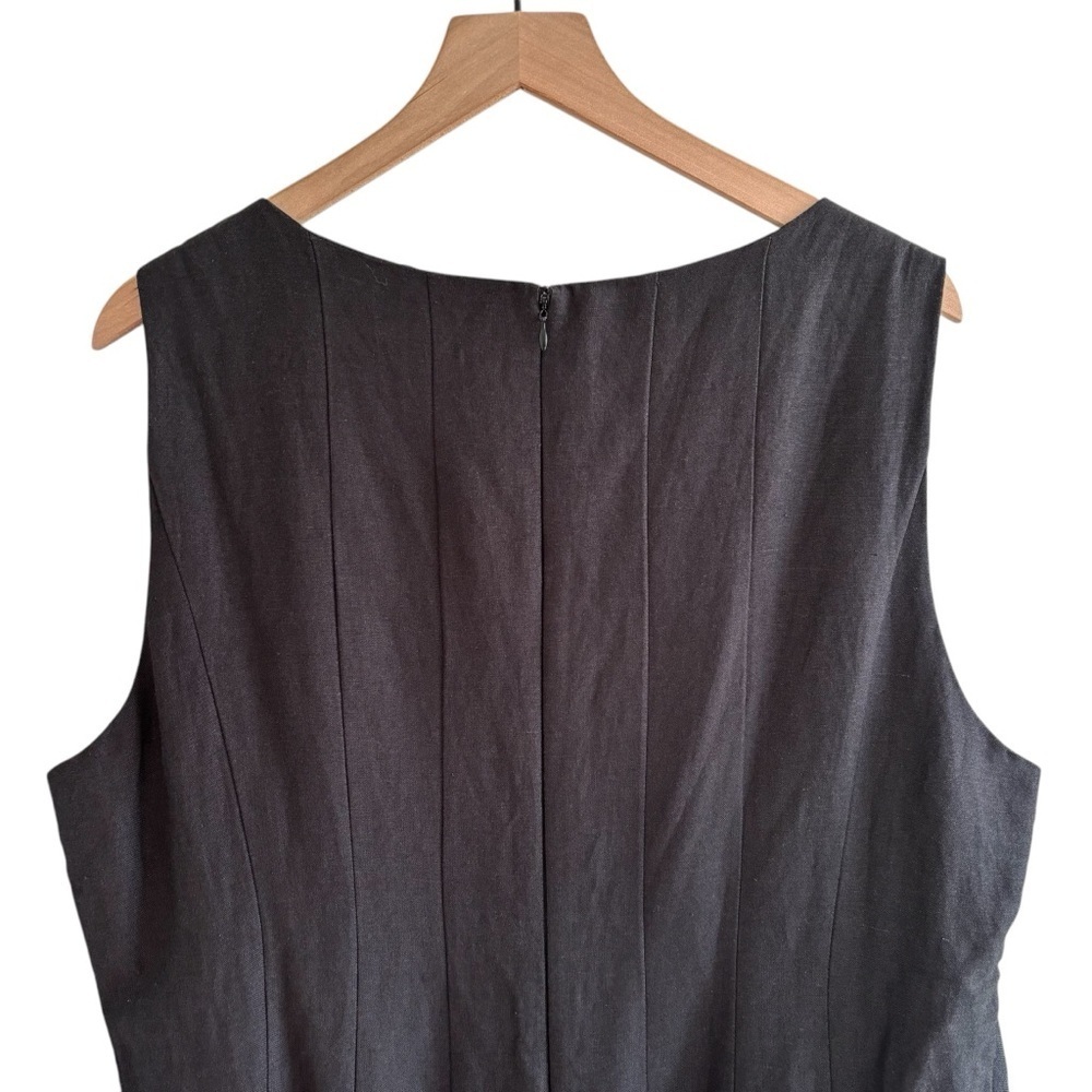 Pleated Sleeveless Midi Dress Lined Size 20 Classic Minimalist Timeless Chic - Picture 8 of 15